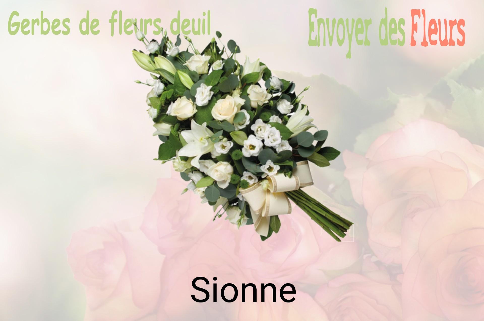 Gerbe de fleurs de deuil livrée à Sionne